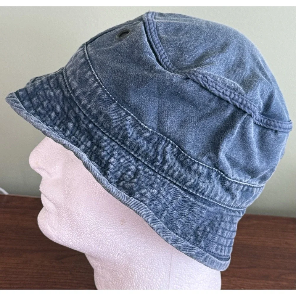 Vintage Old Navy‎ Blue Denim 2000 Bucket Sun Hat Beach Festival Size S/M Y2K
